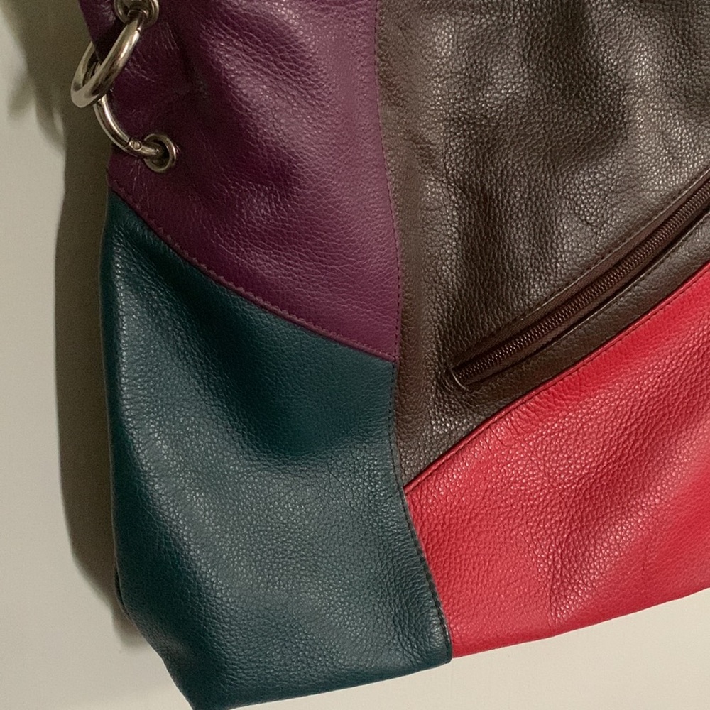Leather patchwork purse - Picture 2 of 11
